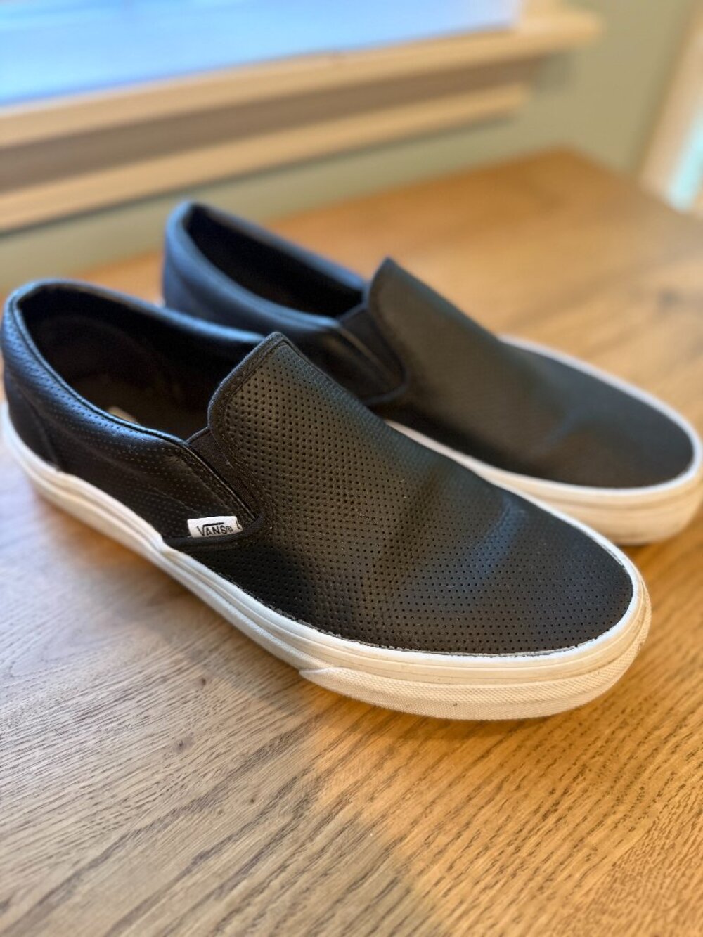 Skatercore Vans Classic Slip Ons in Perforated Leather